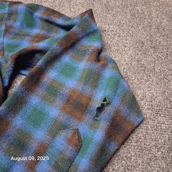 Vintage Pendleton Wool Flannel Mackenzie Tartan Button Up Shirt Men Size 15 1/2 - Picture 2 of 9